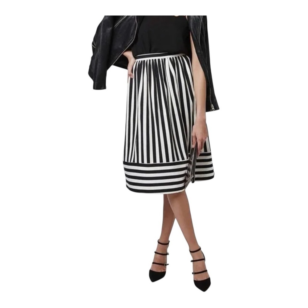 Topshop Black and White Striped Skirt